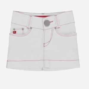 Vintage Miss Sixty Y2K Mini Jean Skirt White with pink stitching Size Small
